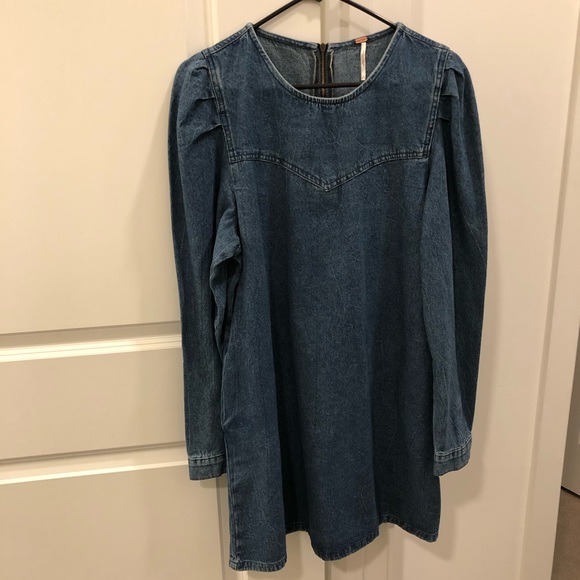 NWT Free People Self Control Denim Mini Dress 12 - Picture 9 of 16